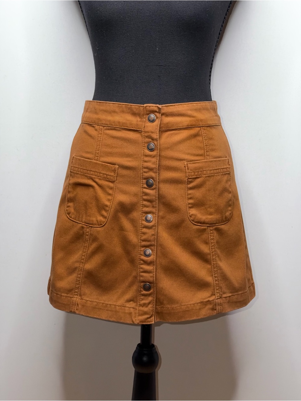 Forever 21 Camel Brown Button Mini Skirt Size S Small